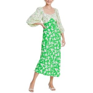 RIXO x TARGET Women’s Elegant Green Floral Midi Dress